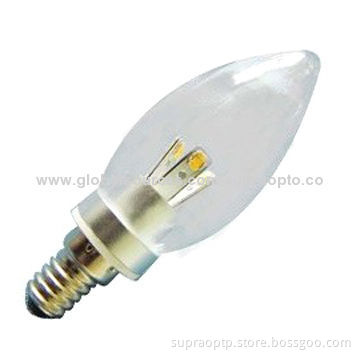3.5W/4W E14 LED Filament Candle Light (Round Design), 3 Years Warranty, >80Ra